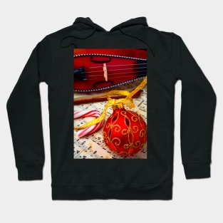 Red Christmas Ornament And Pocket Violin Hoodie